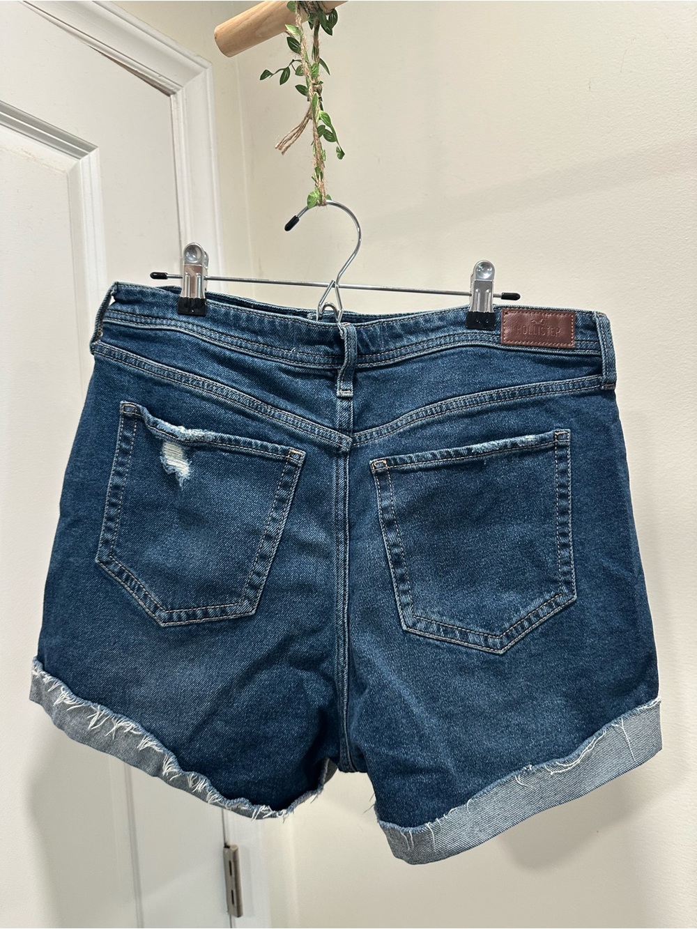 Hollister Dark Blue Cuffed Denim Shorts